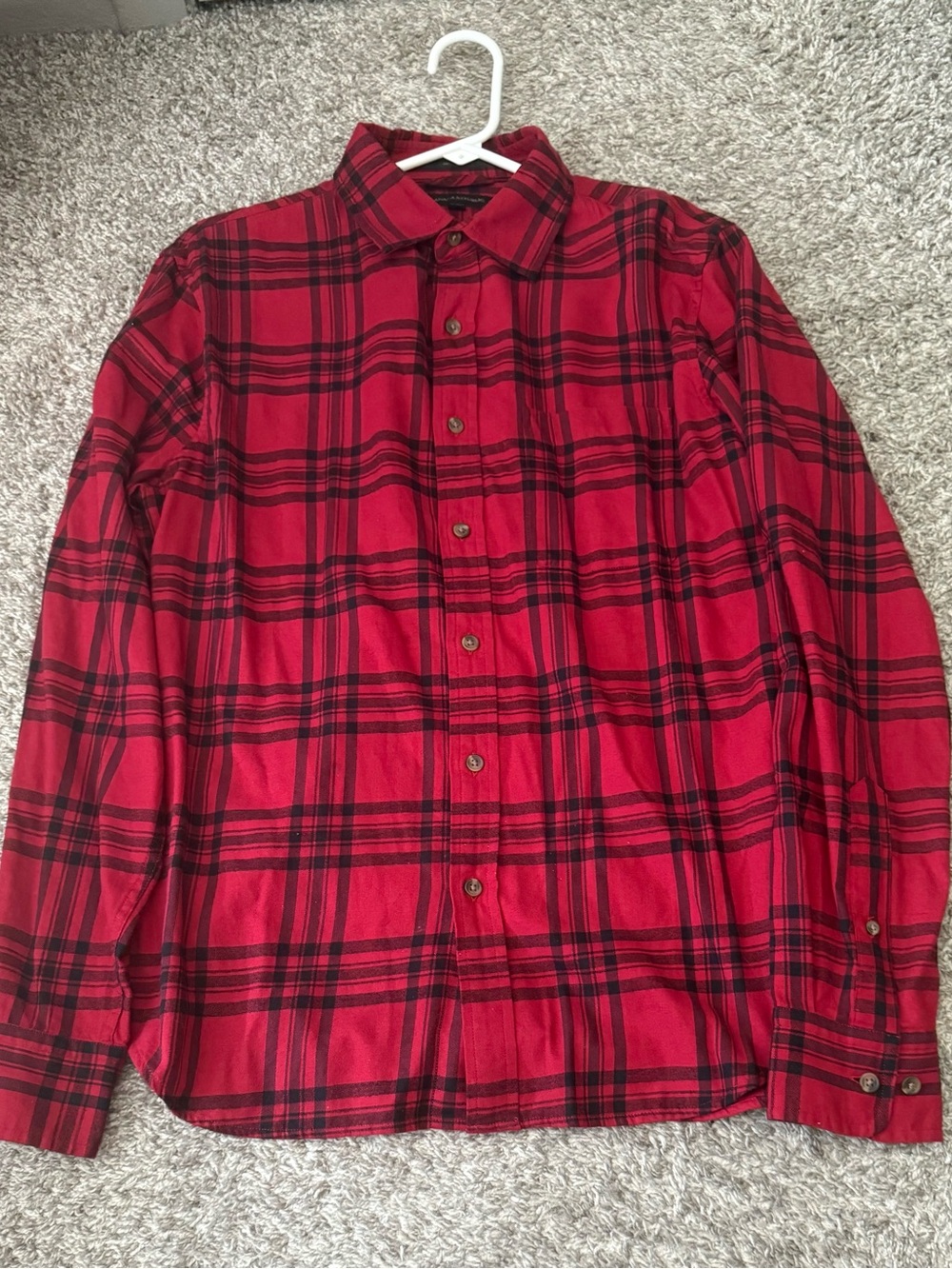 Banana Republic Red and Black Plaid Button-Down Shirt